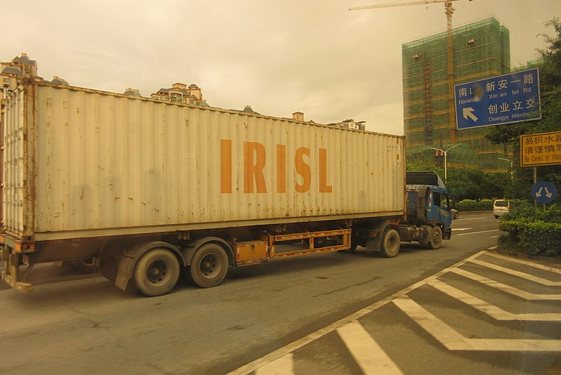 IRISL Container loaded on truck in shenzhen